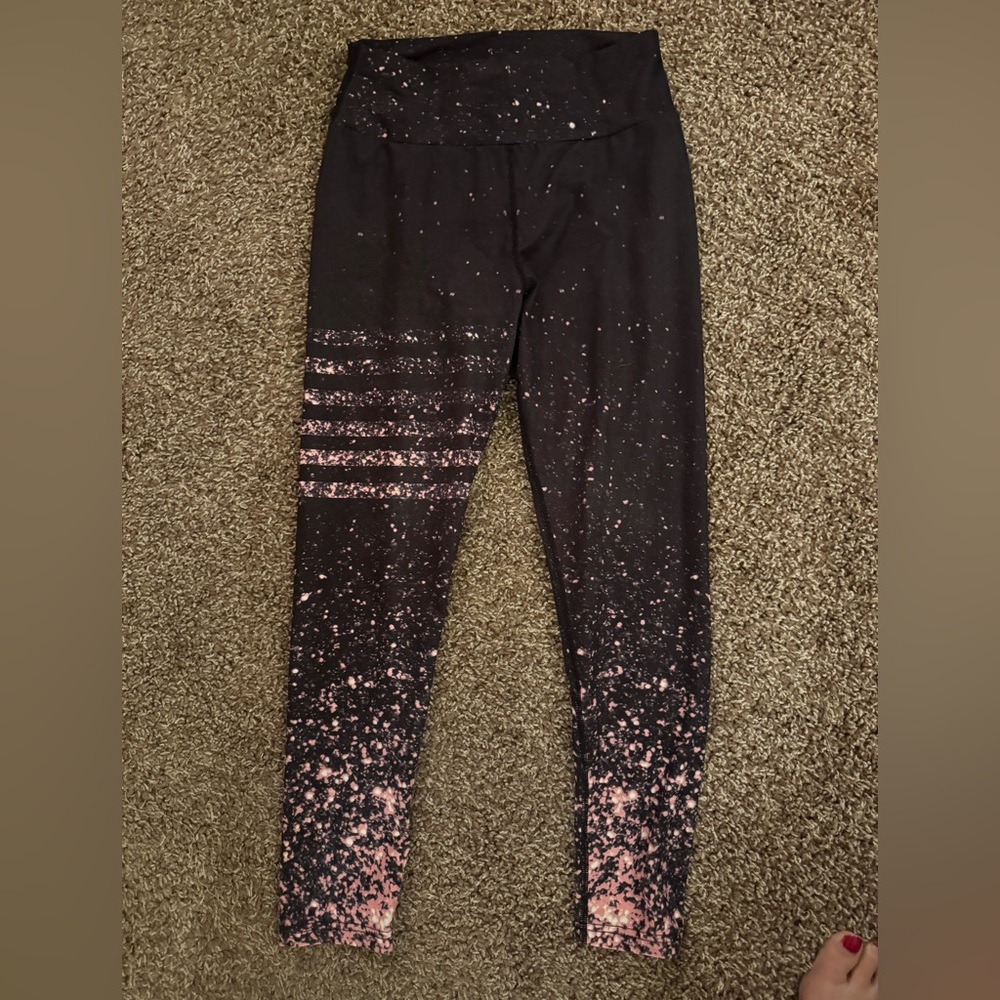 SHEIN Black and Pink Speckled Leggings